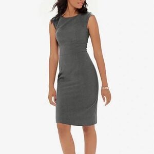The Limited Classic Grey Sleeveless Sheath Dress Sz 6 Career Professional Office